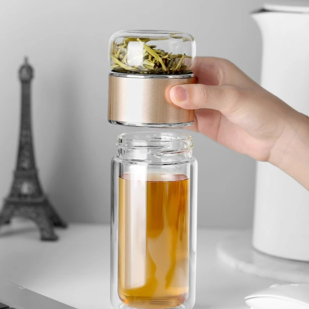 Portable Tea Infuser Glass Bottle | BenevaFit