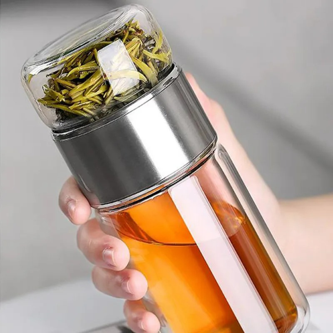 Portable Tea Infuser Glass Bottle | BenevaFit