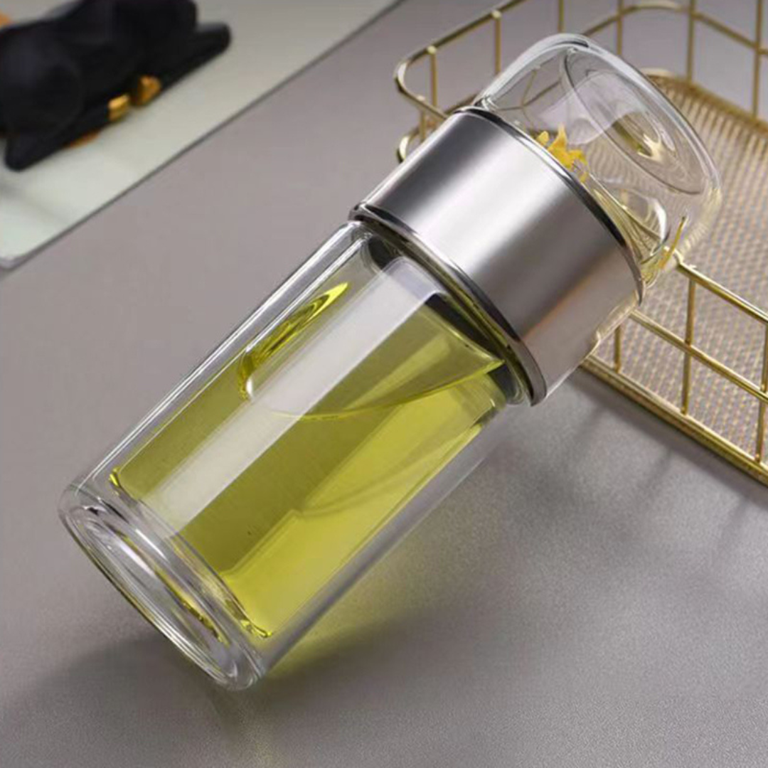 Portable Tea Infuser Glass Bottle | BenevaFit