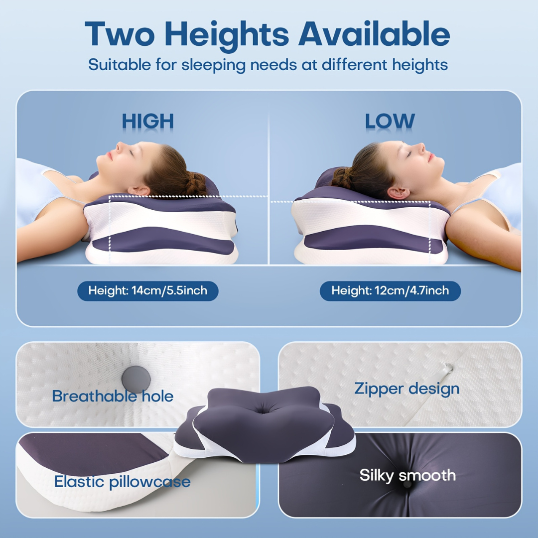 Ergonomic memory foam neck pillow