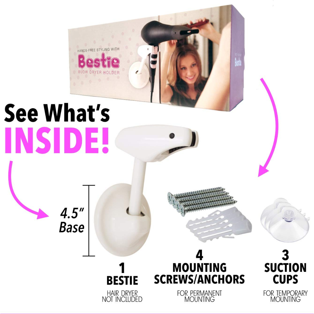 Adjustable hair dryer holder