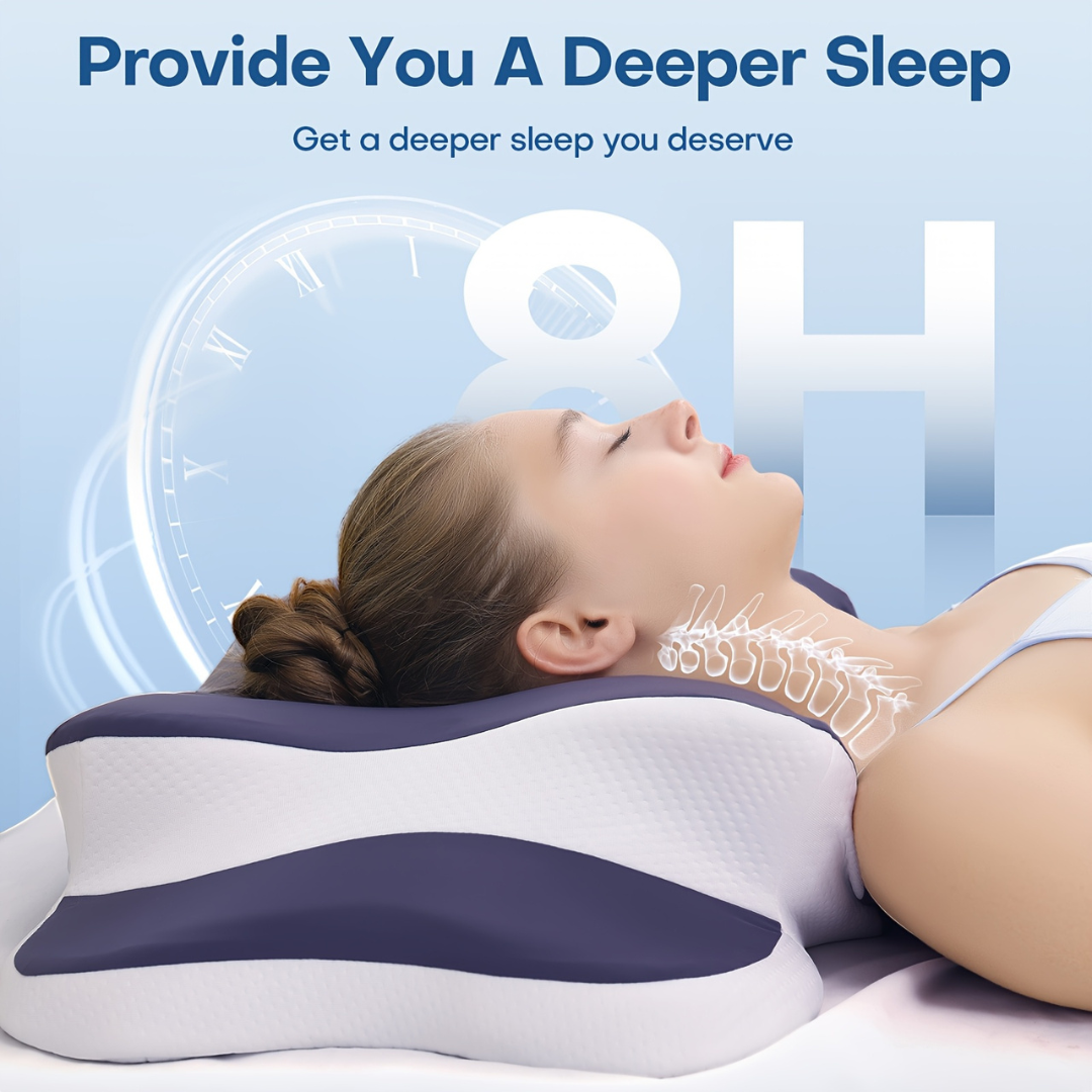 Ergonomic memory foam neck pillow