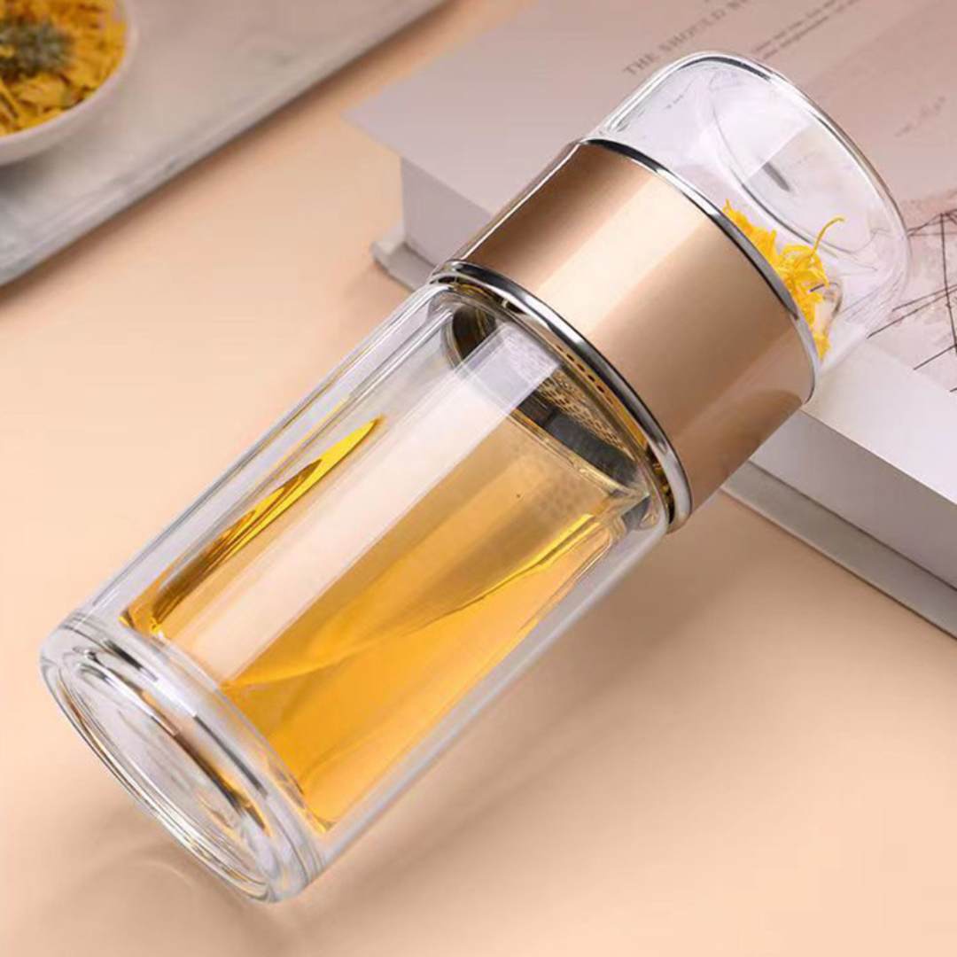 Portable Tea Infuser Glass Bottle | BenevaFit