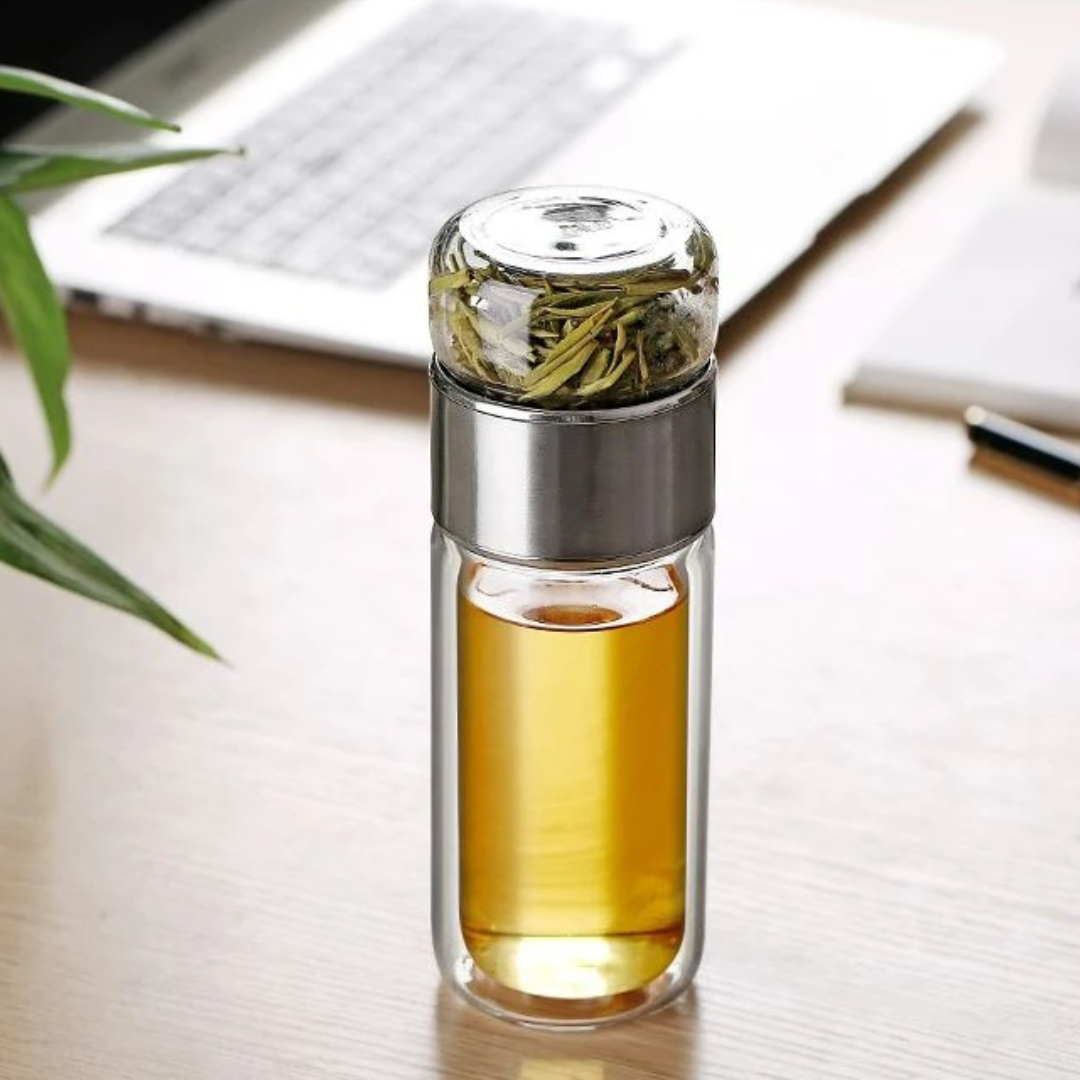 Portable Tea Infuser Glass Bottle | BenevaFit