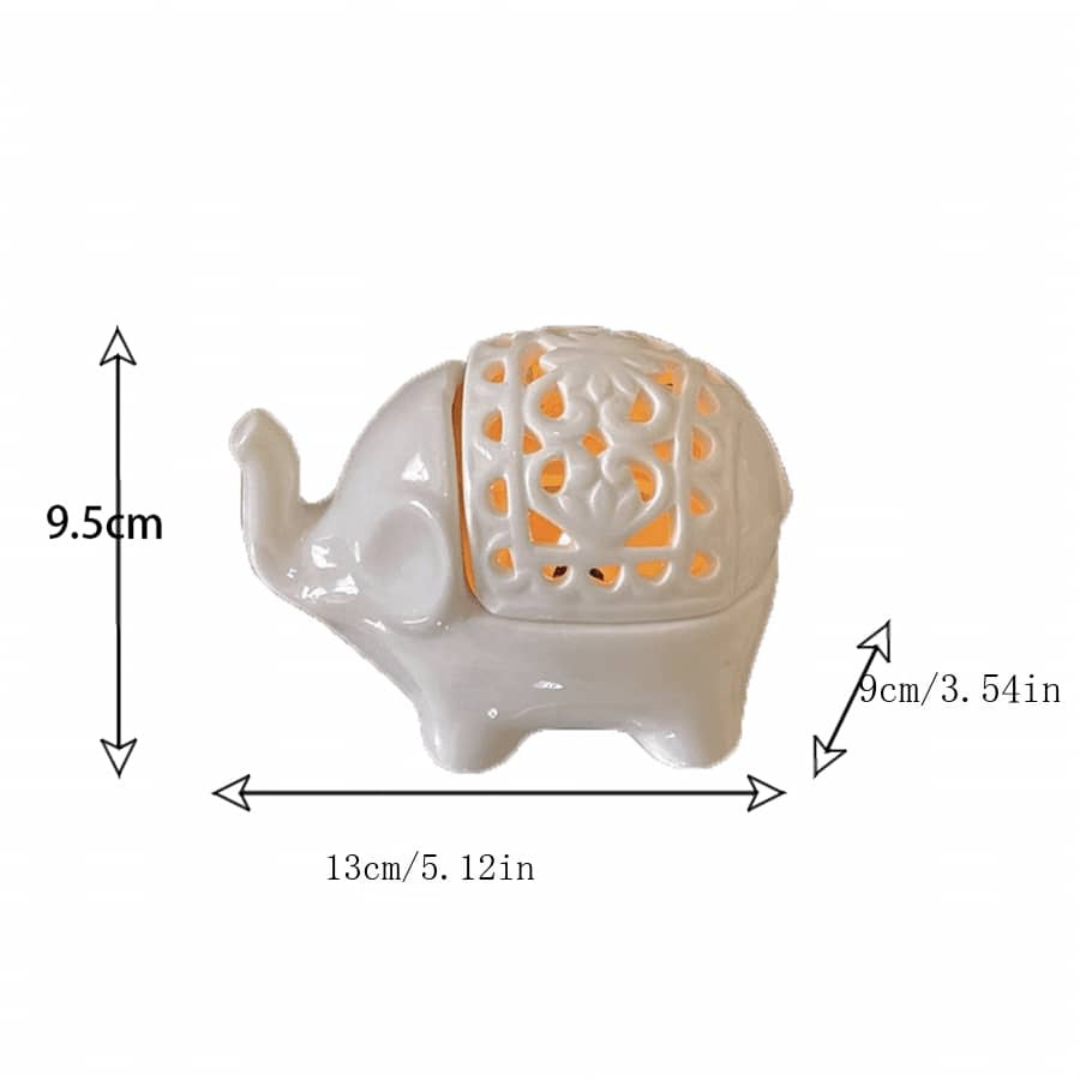 Ceramic Hollow Elephant Candle Holder Incense