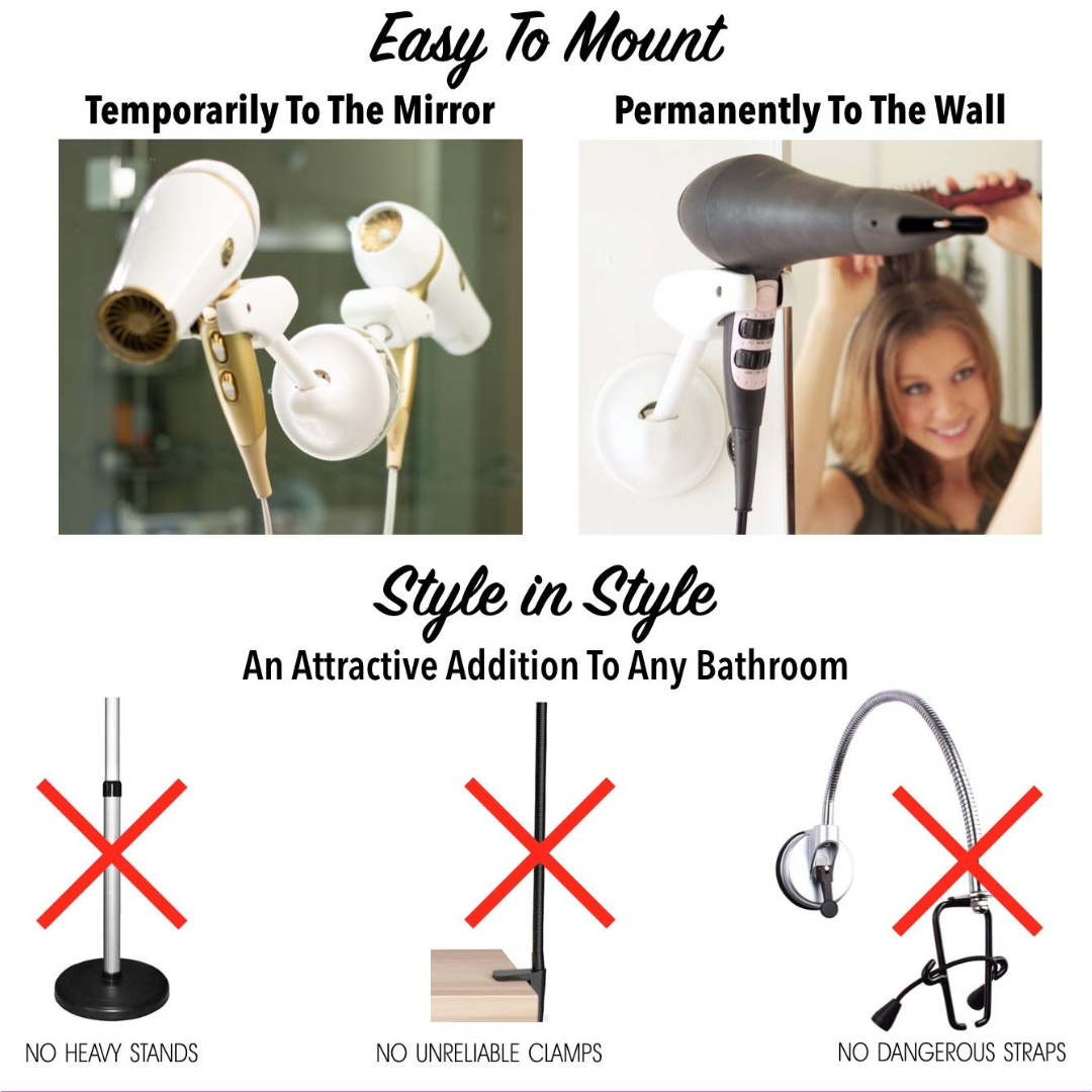 Adjustable hair dryer holder