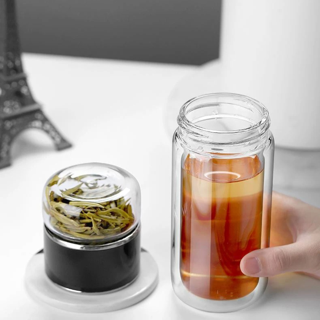 Portable Tea Infuser Glass Bottle | BenevaFit
