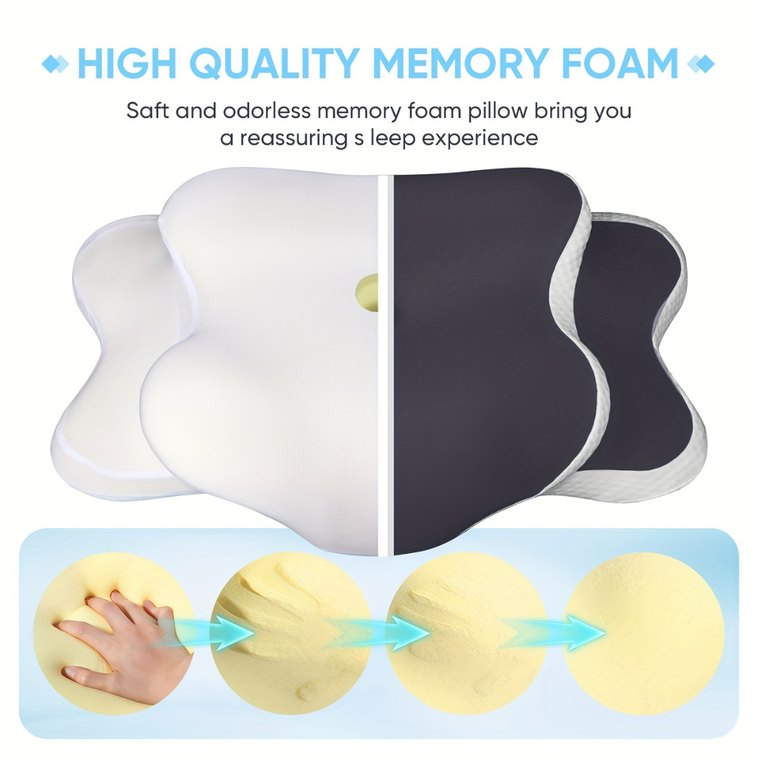 Ergonomic memory foam neck pillow