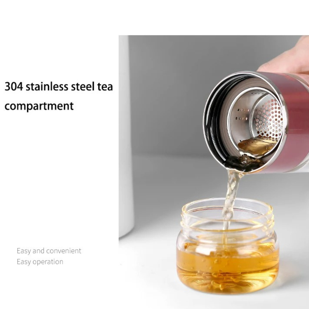 Portable Tea Infuser Glass Bottle | BenevaFit