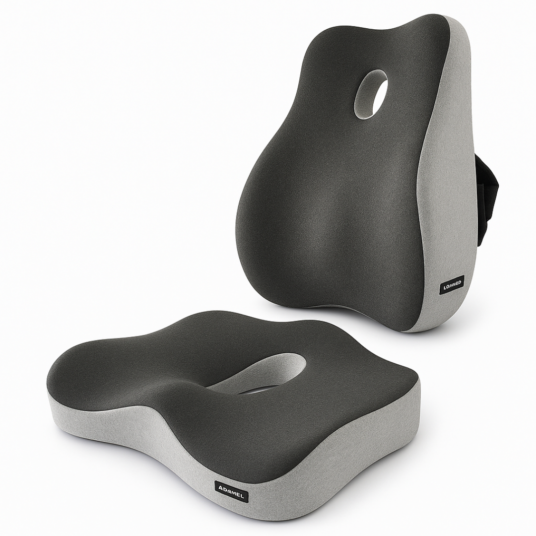 Memory Foam Orthopedic Seat & Back Support Cushion
