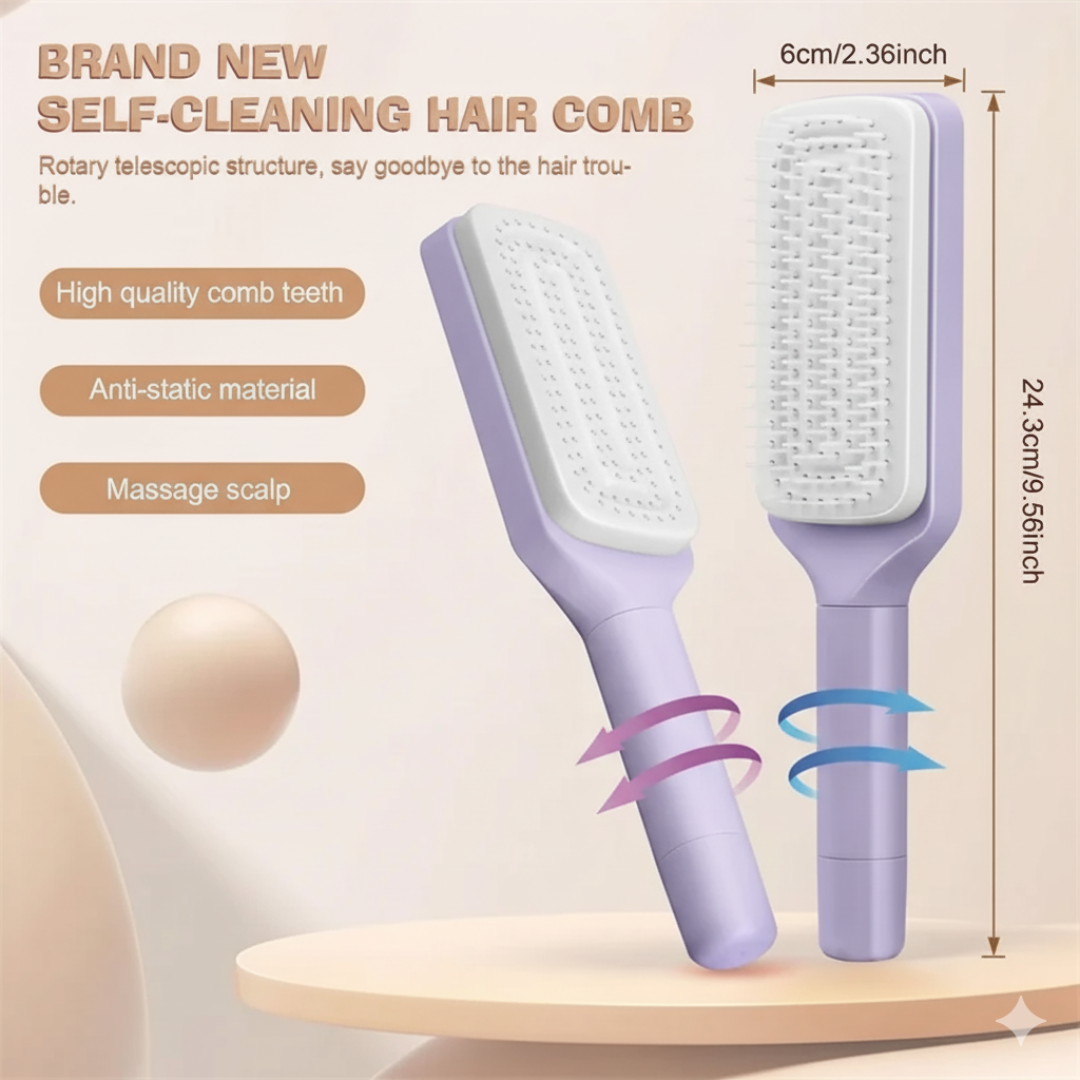 Self-Cleaning Hair Brush Massager | BenevaCare