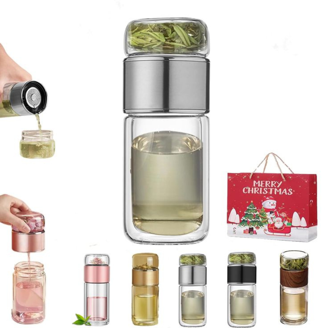 Portable Tea Infuser Glass Bottle | BenevaFit