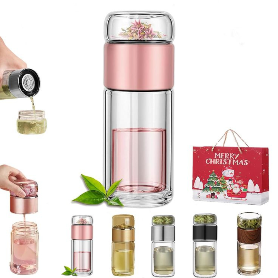 Portable Tea Infuser Glass Bottle | BenevaFit
